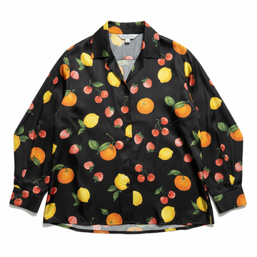 Silkland black fruit print top