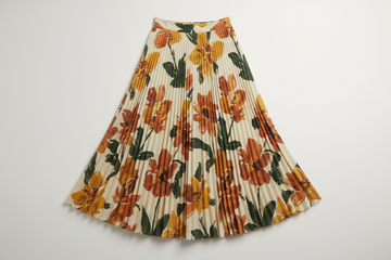 Vintage 90s Moschino Cheap and Chic Painted Floral Pleated Skirt