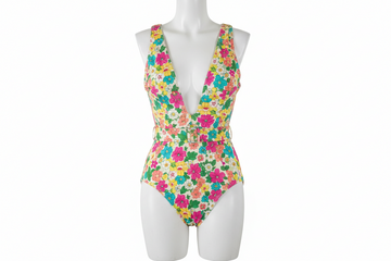 Vintage floral one piece swimsuit