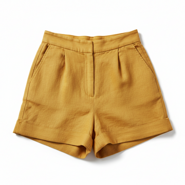 Vintage yellow linen shorts